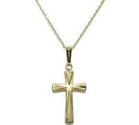Never Say Never Conjunto Cruz y Cadena Oro 18k 50 cm | Comunión Hombre Mujer 3 g Elegante