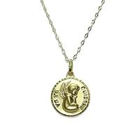 Never Say Never Medalla Angel de la Guarda Yo te cuidaré de oro amarillo de 18k con cadena estriada de oro amarillo de 18k y 40cm de larga (15)