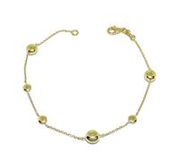 Never Say Never Pulsera con Pepitas en Oro amarillo de 18K para mujer y chica joven | Cadena de eslabones con Bolitas de Oro | Joyería de moda | 2.95g oro 18k