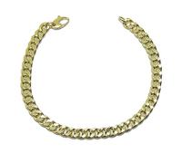 Never Say Never Pulsera de Oro Amarillo de 18k para Hombre modelo barbada hueca de 21.50cm de Larga, 6mm de Ancha y 5.70 gr de peso de Oro de 18k.