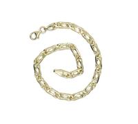 Never Say Never Pulsera de Oro macizo Amarillo 18k Ojo de Tigre 4mm 19cm Hombre Mujer Joya Elegante 6.70g