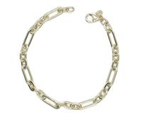 Never Say Never Pulsera Mujer Oro 18k 5mm 19cm Eslabones Forzados Combinados Elegante