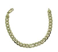 Never Say Never Pulsera para hombre de oro amarillo de 18k tipo barbada grande, de 8.00 mm de ancha y 21.50 cm de larga con cierre mosquetón Peso; 11.20gr de oro de 1ª Ley