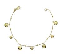Never Say Never Pulsera para mujer con pepitas y bolas fabricada en oro amarillo de 18K. 3.60 gr de oro de 18k.