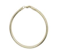 Never Say Never Pulsera semirrígida elástica de oro de 18k - 2,80 g | Medida interior 62 mm | Cierre mosquetón