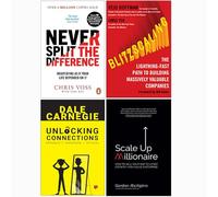 Never Split the Difference, Blitzscaling, The Profits Principles, Scale Up Millionaire 4 Books Collection Set