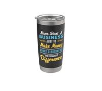 Never Start A Business CEO Boss Vintage Retro Empresario Dueño Vaso térmico de acero inoxidable de doble pared