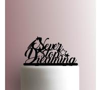 Never Stop Dreaming - Decoración acrílica para tartas de 5 pulgadas de ancho/marrón