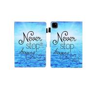 (Never Stop Dreaming, Multicolor) For iPad Pro 11 (2024) Case Pattern Printing Card Slots Leather Tablet Cover - Dream Butterfly