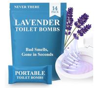 Never There Bolsitas de espuma para inodoro, paquete de 14 limpiadores de inodoro de espuma con gas sin contacto sin olores, sonidos o manchas, bolsas de inodoro Never There y eliminador de olores