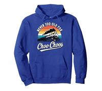 Never Too Old For Choo Choos Observador De Trenes Sudadera con Capucha, Unisex para Adultos, Azul Real, XL