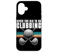 Never Too Old To Go Clubbing Golf Player Retro Golfer Hombres Carcasa para iPhone 16
