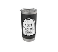 NEVER TRUST THE LIVING DISFRAZ DE ESQUELETO MUJERES HOMBRES Vaso térmico de acero inoxidable de doble pared