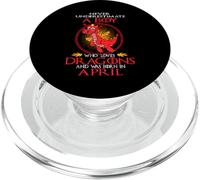 Never Underestimate A Boy Loves Dragons Born In April PopSockets PopGrip para MagSafe