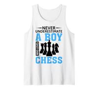 Never Underestimate A Boy Who Loves Chess Camiseta sin Mangas