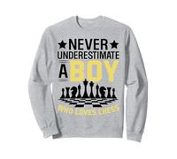 Never Underestimate A Boy Who Loves Chess Sudadera