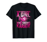 Never Underestimate a Girl Who Knows Karate para Chicas Camiseta