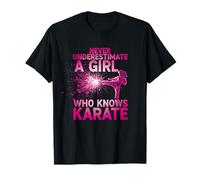 Never Underestimate a Girl Who Knows Karate para Chicas Camiseta