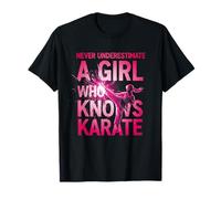 Never Underestimate a Girl Who Knows Karate para Chicas Camiseta