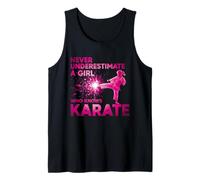 Never Underestimate a Girl Who Knows Karate para Chicas Camiseta sin Mangas
