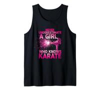 Never Underestimate a Girl Who Knows Karate para Chicas Camiseta sin Mangas