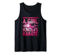 Never Underestimate a Girl Who Knows Karate para Chicas Camiseta sin Mangas