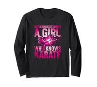 Never Underestimate a Girl Who Knows Karate para Chicas Manga Larga
