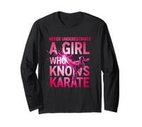 Never Underestimate a Girl Who Knows Karate para Chicas Manga Larga