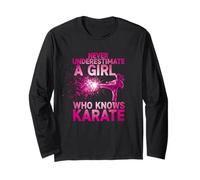 Never Underestimate a Girl Who Knows Karate para Chicas Manga Larga