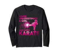 Never Underestimate a Girl Who Knows Karate para Chicas Manga Larga