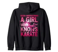 Never Underestimate a Girl Who Knows Karate para Chicas Sudadera con Capucha