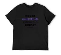 Never Underestimate a Girl Who Plays Cricket T-Shirt Black XL