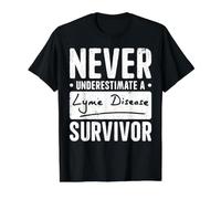 Never Underestimate a Lyme Disease Survivor Camiseta gráfica económica, Hombre, Negro, XL