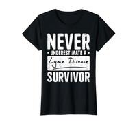 Never Underestimate a Lyme Disease Survivor Camiseta gráfica económica, Mujer, Negro, XL