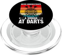 Never Underestimate A Woman At Darts Women Girl PopSockets PopGrip para MagSafe
