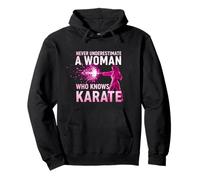 Never Underestimate a Woman Who Knows Karate Frase Divertida Sudadera con Capucha