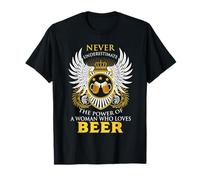 Never Underestimate A Woman Who Loves Beer Team Drinking Camiseta