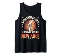 Never Underestimate A Woman with A New Knee Camiseta sin Mangas
