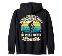 Never Underestimate An Old Guy Bicycle Ciclismo Vintage Sudadera con Capucha