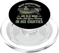 Never Underestimate An Old Man Fishing In His Eighties PopSockets PopGrip para MagSafe