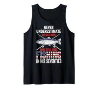 Never Underestimate An Old Man Fishing In His Seventies Camiseta sin Mangas