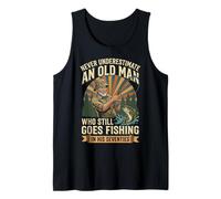 Never Underestimate An Old Man Fishing In His Seventies Camiseta sin Mangas