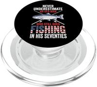 Never Underestimate An Old Man Fishing In His Seventies PopSockets PopGrip para MagSafe