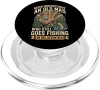 Never Underestimate An Old Man Fishing In His Seventies PopSockets PopGrip para MagSafe