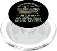 Never Underestimate An Old Man Fishing In His Sixties PopSockets PopGrip para MagSafe