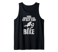 Never Underestimate an Old Man on a Bike Bicicleta en Salto Camiseta sin Mangas
