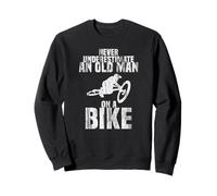 Never Underestimate an Old Man on a Bike Bicicleta en Salto Sudadera