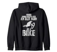 Never Underestimate an Old Man on a Bike Bicicleta en Salto Sudadera con Capucha