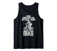Never Underestimate an Old Man on a Bike Esqueleto Monta BMX Camiseta sin Mangas
