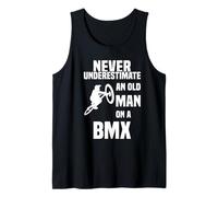 Never Underestimate an Old Man on a BMX Bicicleta en Salto Camiseta sin Mangas